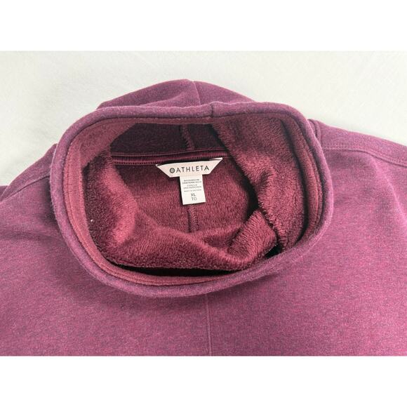Athleta Burgundy Sweatshirt Cowl‎ Neck Thick Oversized XL - Picture 7 of 10
